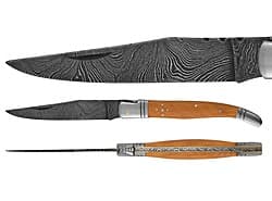 Damascus blade, Teak handle