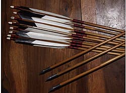 Japanese Style Kyudo Arrows made with bamboo shafts