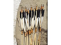 Nordic Arrows, 6 inch faux eagle feathers, birch bark wrapping