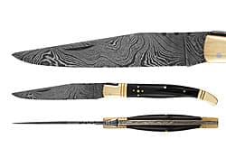 Damascus blade, Buffalo Horn handle
